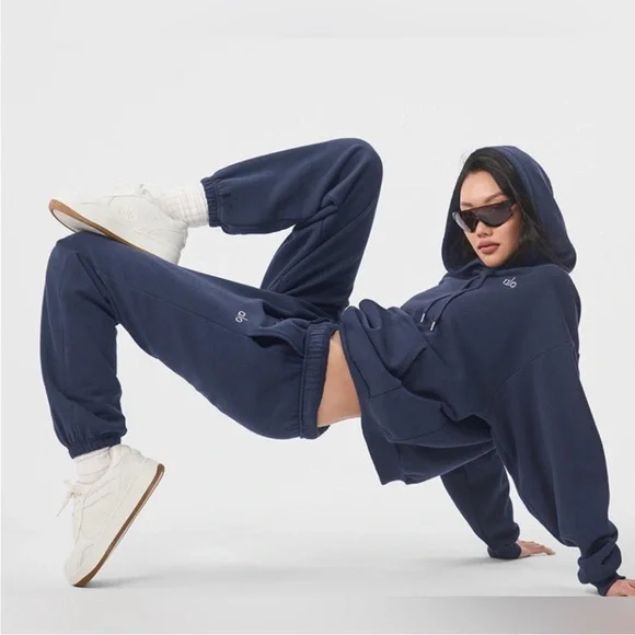 ALO Yoga | Tops | Alo Yoga Navy Accolade Sweat Set | Poshmark